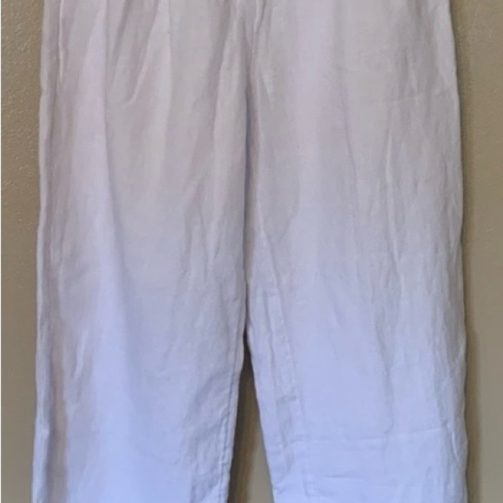 Abercrombie & Fitch White Trousers Comfortable Cotton-Blend Relaxed Fit